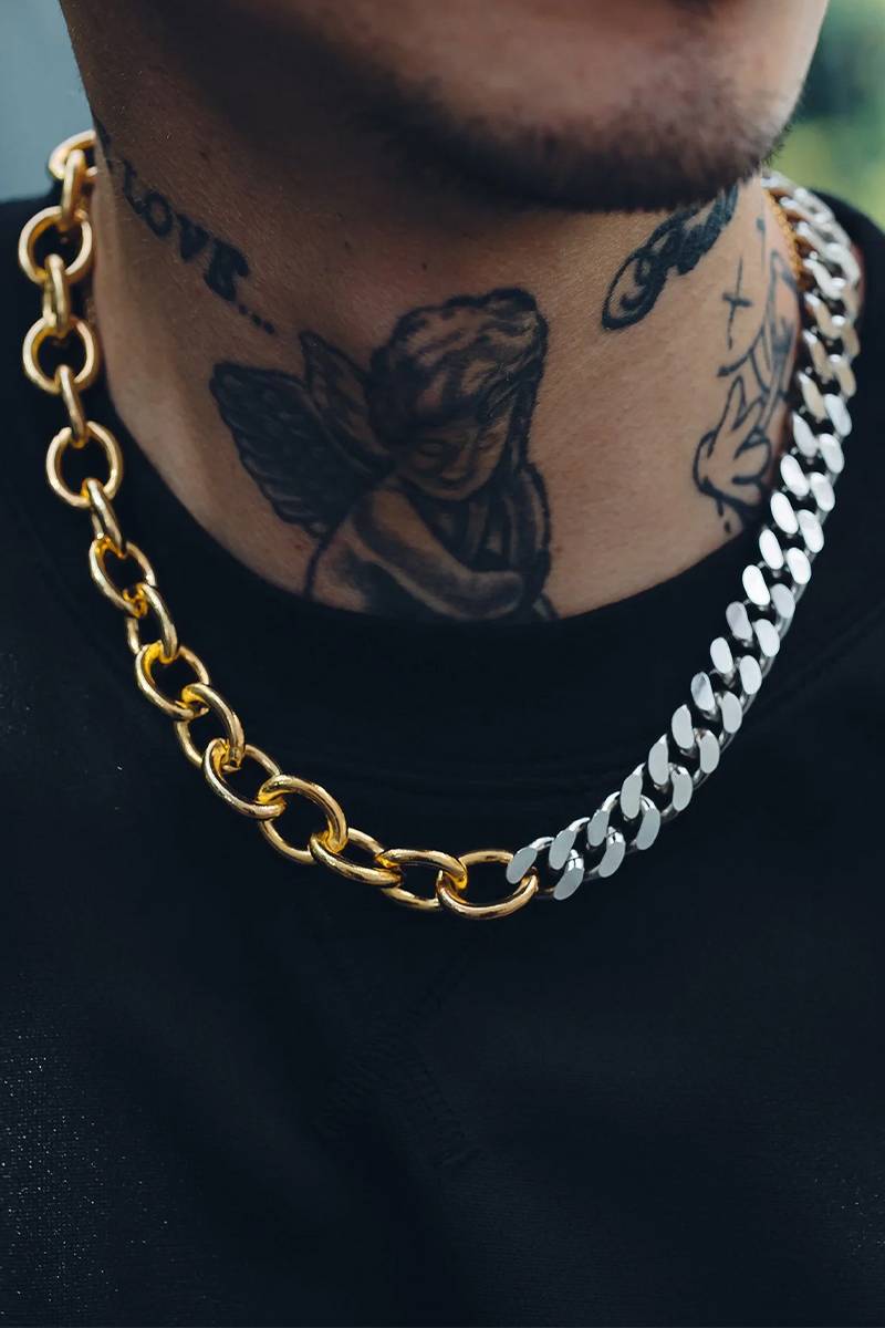 Subciety(サブサエティ) Thick combi chain necklace