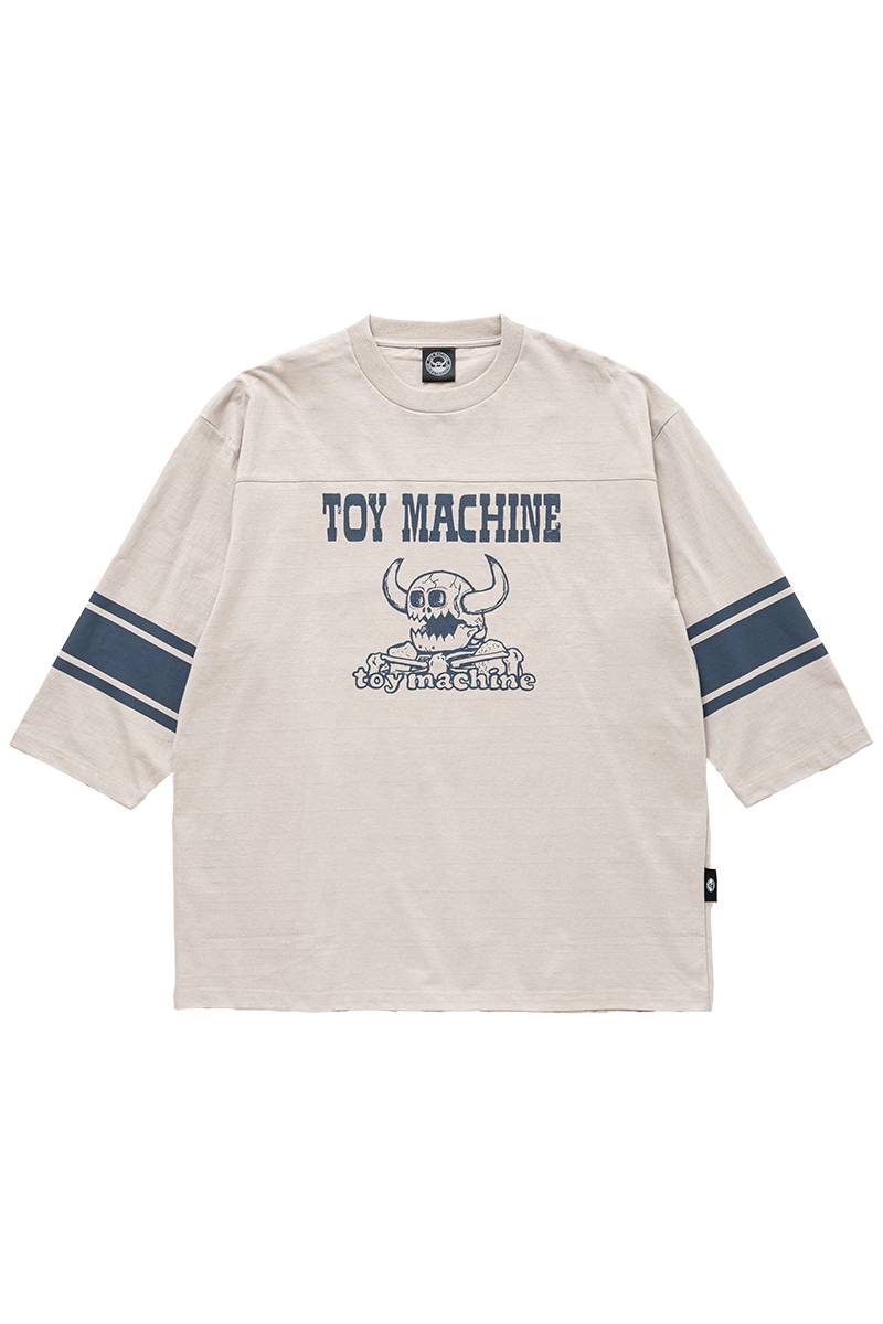 TOY MACHINE(トイマシーン) DEATH MONSTER FOOTBALL 3/4 SLEEVE TEE - S.Gray