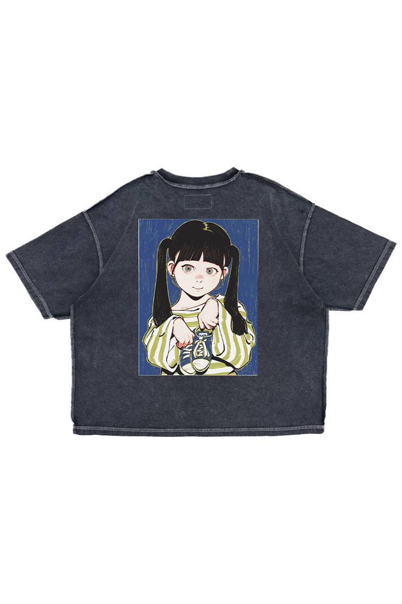 【お問い合わせ商品】over print POP ART pigment Tee Ver:25 GLOW IN THE DARK - Chacoal