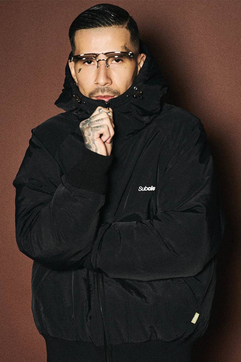 Subciety(サブサエティ) Nylon puff hooded jkt - Black