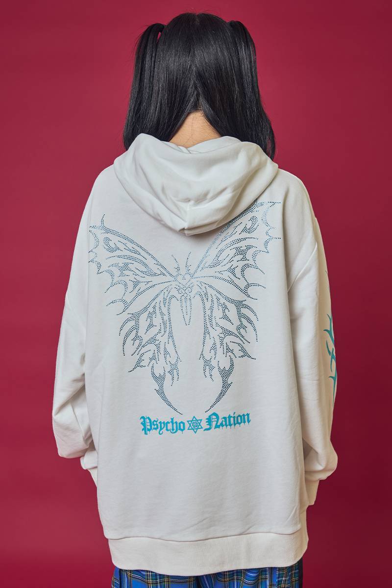 PSYCHO NATION(サイコネーション) ストーンバタフライパーカー WHITE