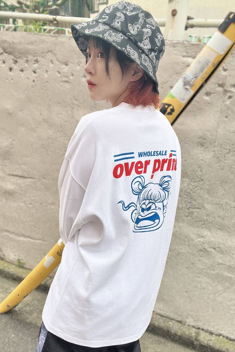 over print (オーバープリント) WHOLESALE Heavy LS Tee WHITE