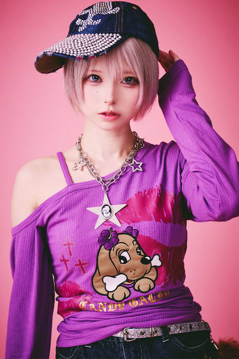 GALFY (ガルフィー) SEXY LIPS TEE - Purple