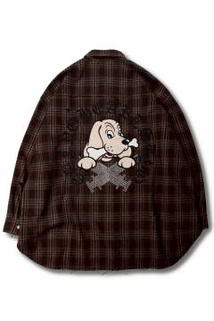 【予約商品】GALFY(ガルフィー)ピカピカ注射器ボロシャツ - Brown