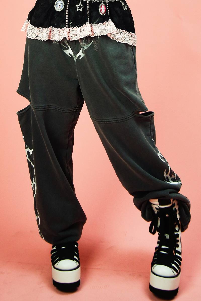 【予約商品】GALFY (ガルフィー) 病みギャルデビルスウェパン - Ink Black