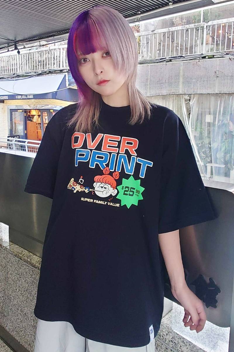 over print (オーバープリント) PIZZA PRICE Tee navy