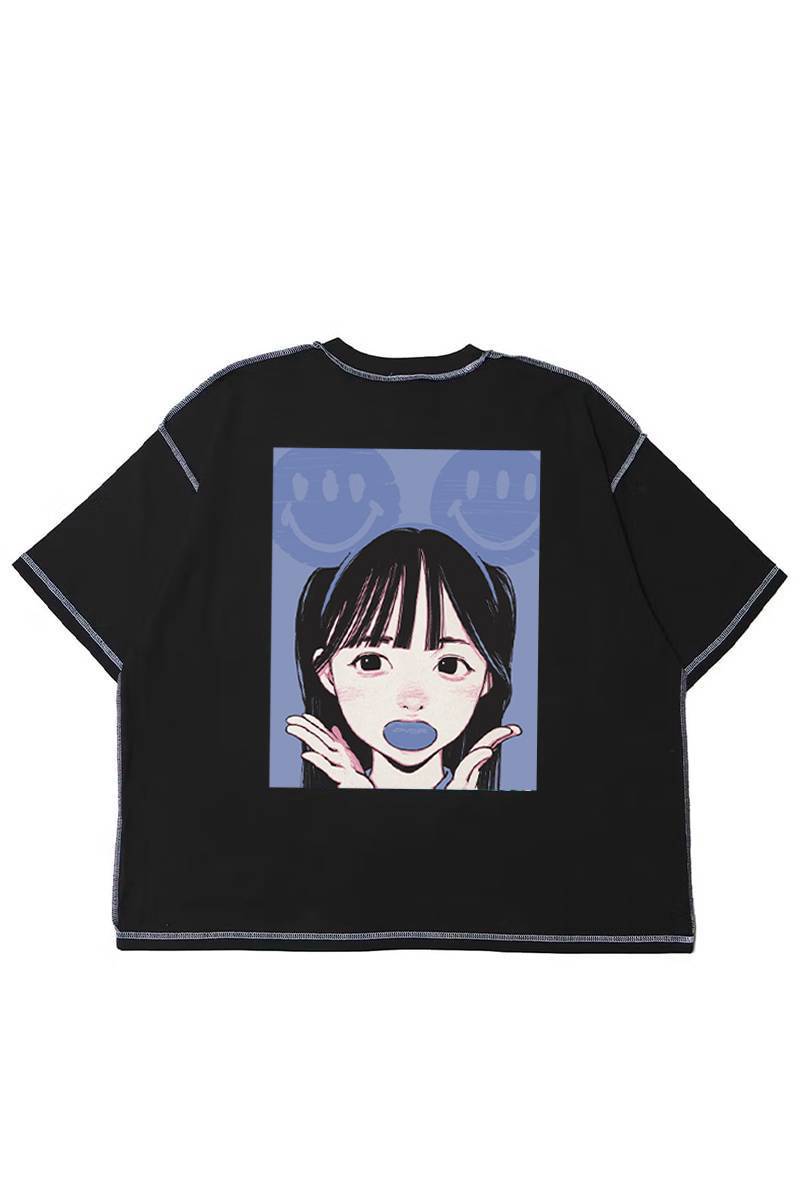 【お問い合わせ商品】over print POP ART Tee Ver:24 GLOW IN THE DARK - Black