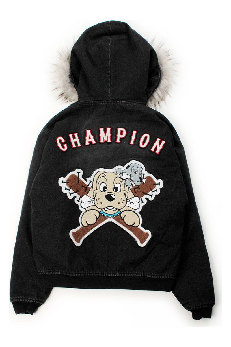 【予約商品】GALFY（ガルフィー）犬デニデニパーカー - BLACK