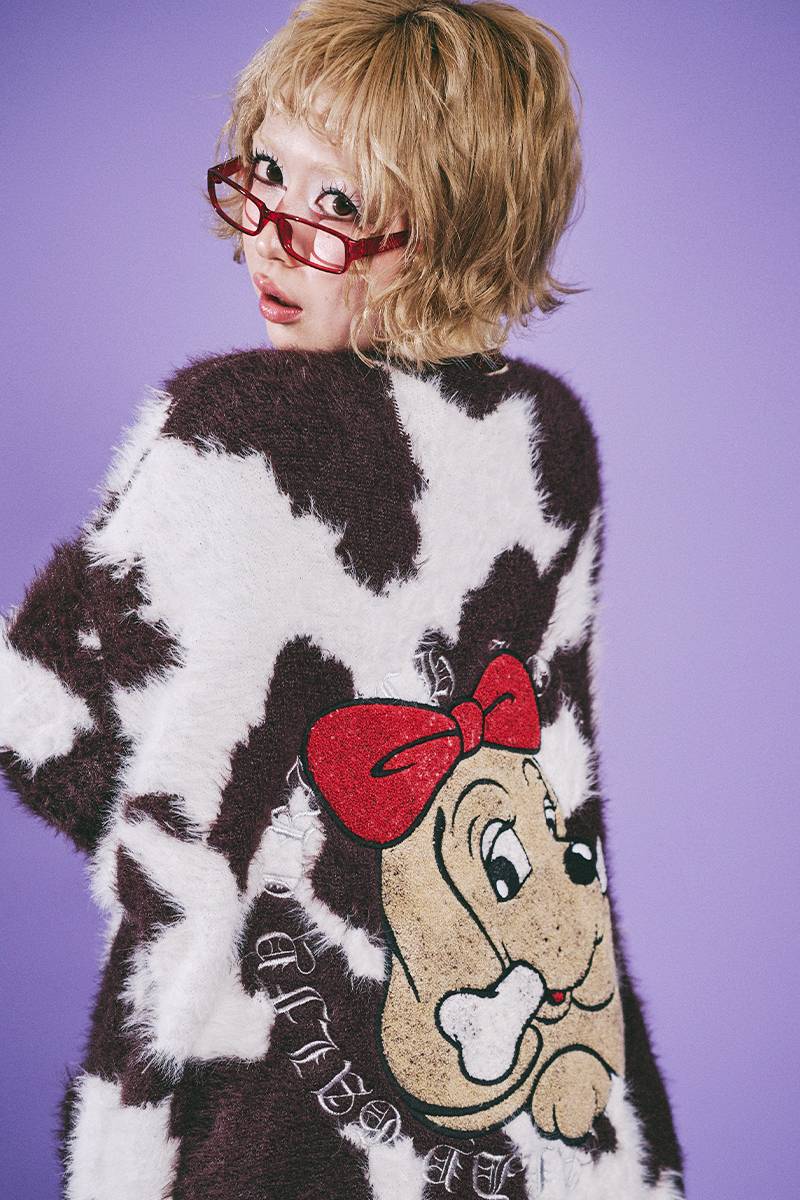 【予約商品】GALFY（ガルフィー）ぎゃるぎゃるアニマルカーデ - BROWN Cow
