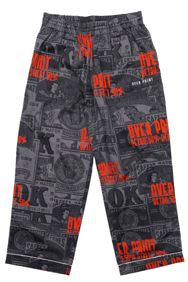 日本燐寸工業会×over print (オーバー・プリント) LOUNGE PANTS - Black