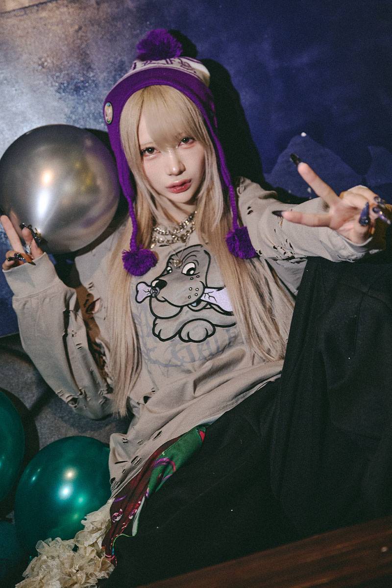 GALFY（ガルフィー）大ダメージロンTEE - ASH