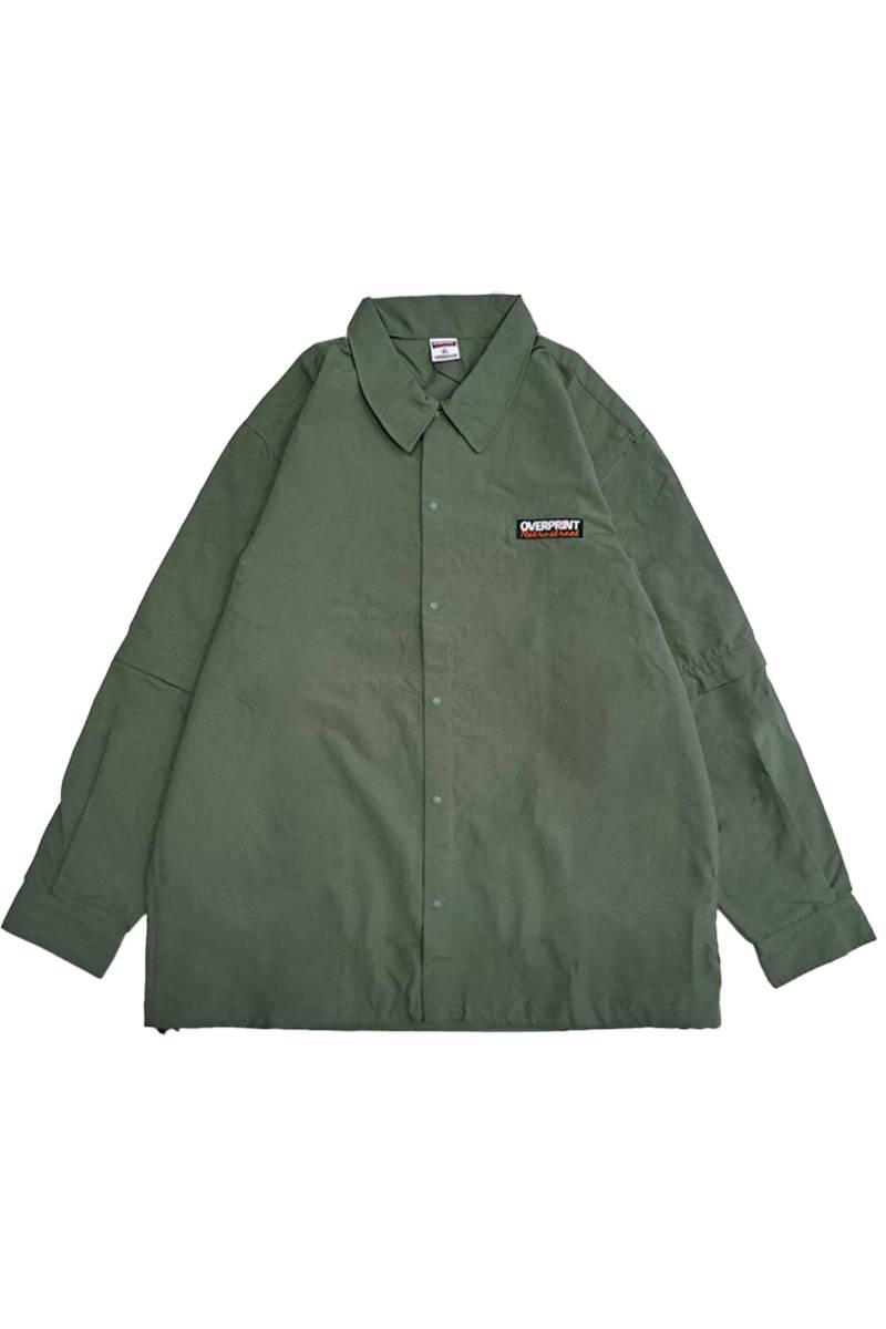over print (オーバープリント) ARM ZIP SHIRTS KHAKI