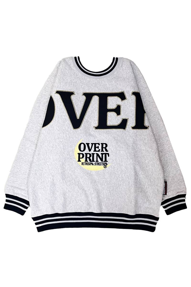 over print (オーバープリント) OVER dolman sweatshirts - Ash Gray
