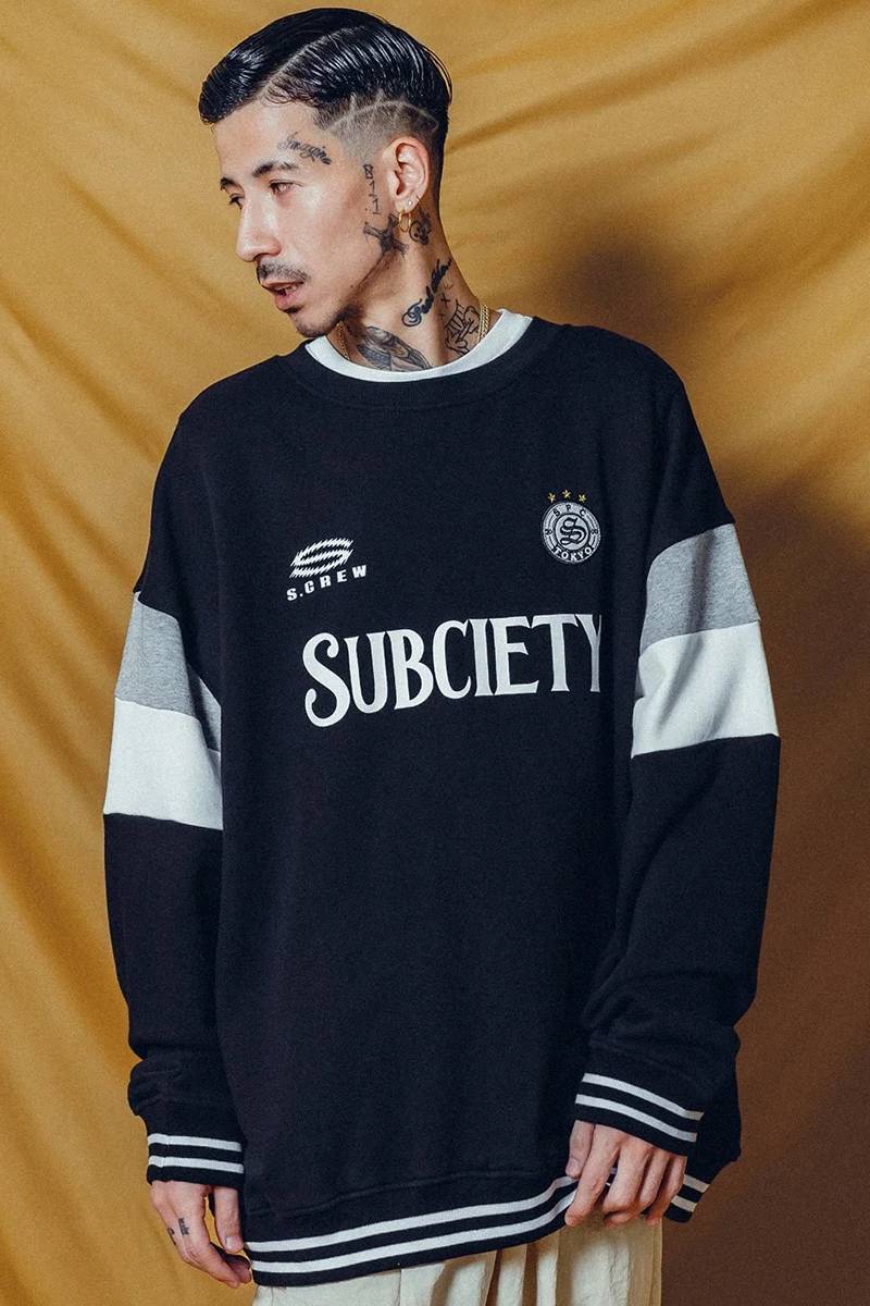 Subciety (サブサエティ) COLOR BLOCK SWEAT BLACK