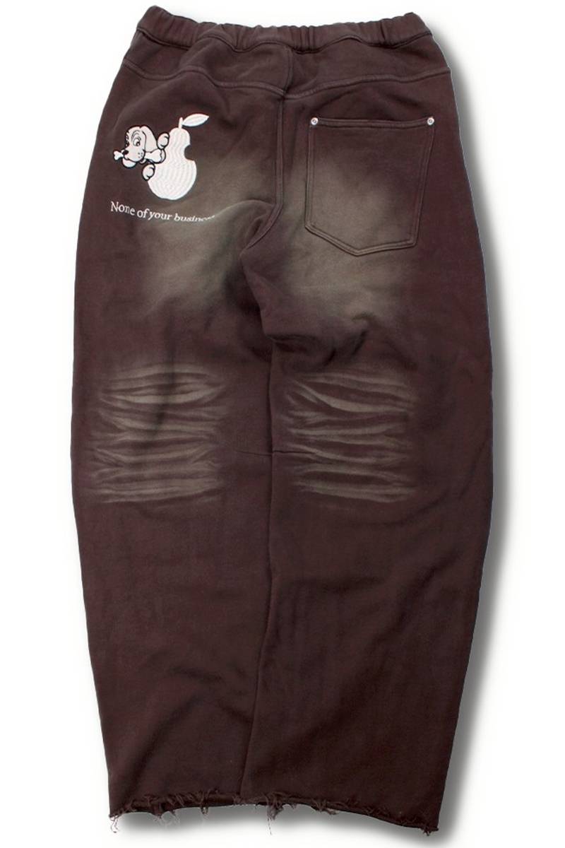 【予約商品】GALFY(ガルフィー)用無しワイドスウェットパンツ - Brown