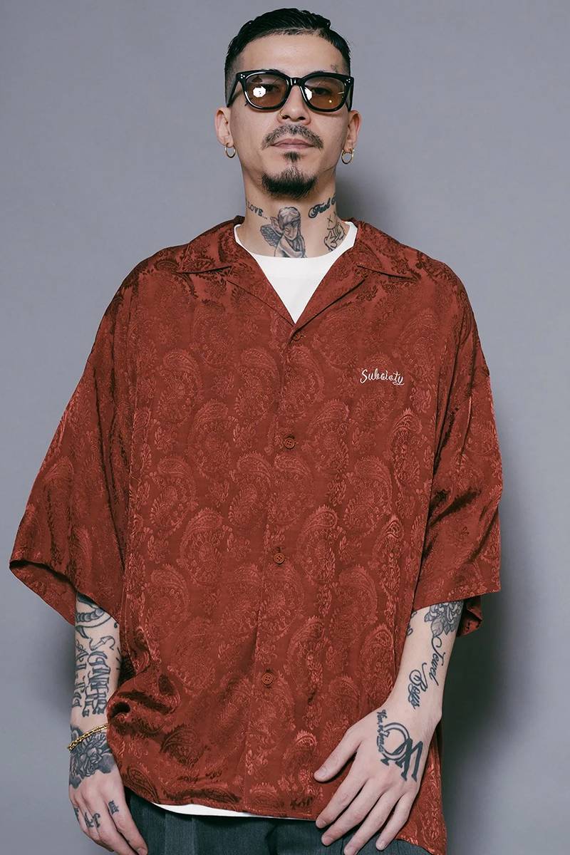 Subciety(サブサエティ) JACQUARD PAISLEY SHIRT ORANGE / ロック Subciety(サブサエティ) JACQUARD PAISLEY SHIRT ORANGE / ロック