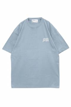 over print (オーバープリント) EMB logo Tee 1 (acid blue)