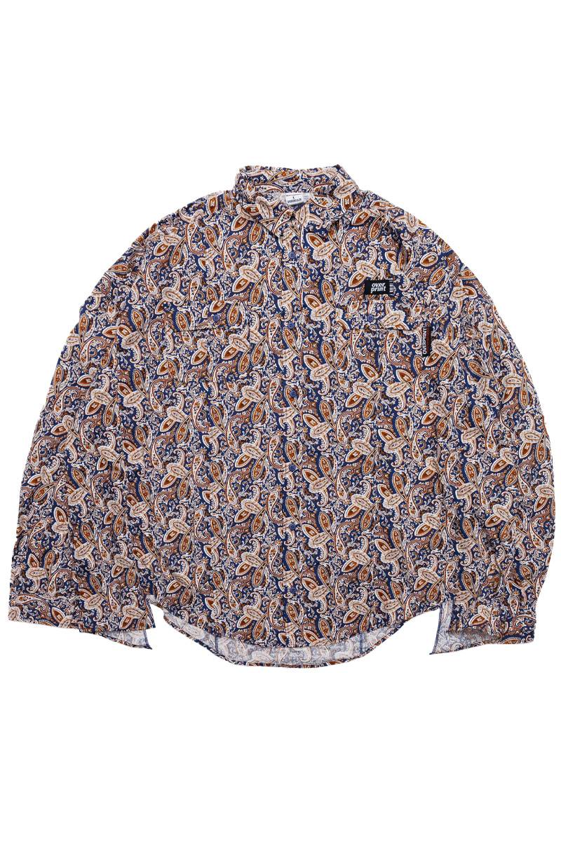 over print (オーバープリント) BREAK WIDE SHIRTS  Paisley - Brown