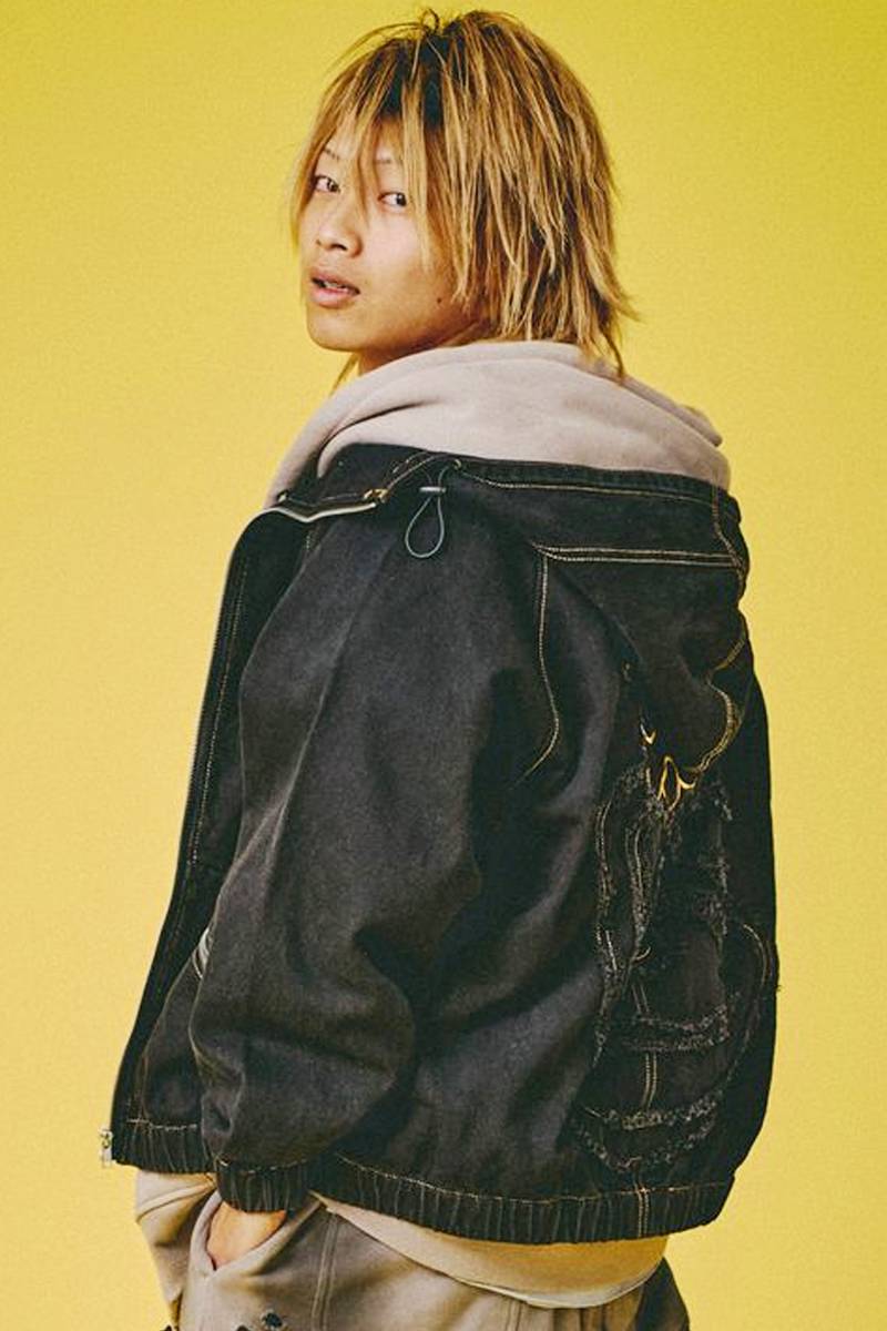 GALFY(ガルフィー) ぐるグニャデニムパーカー - Black