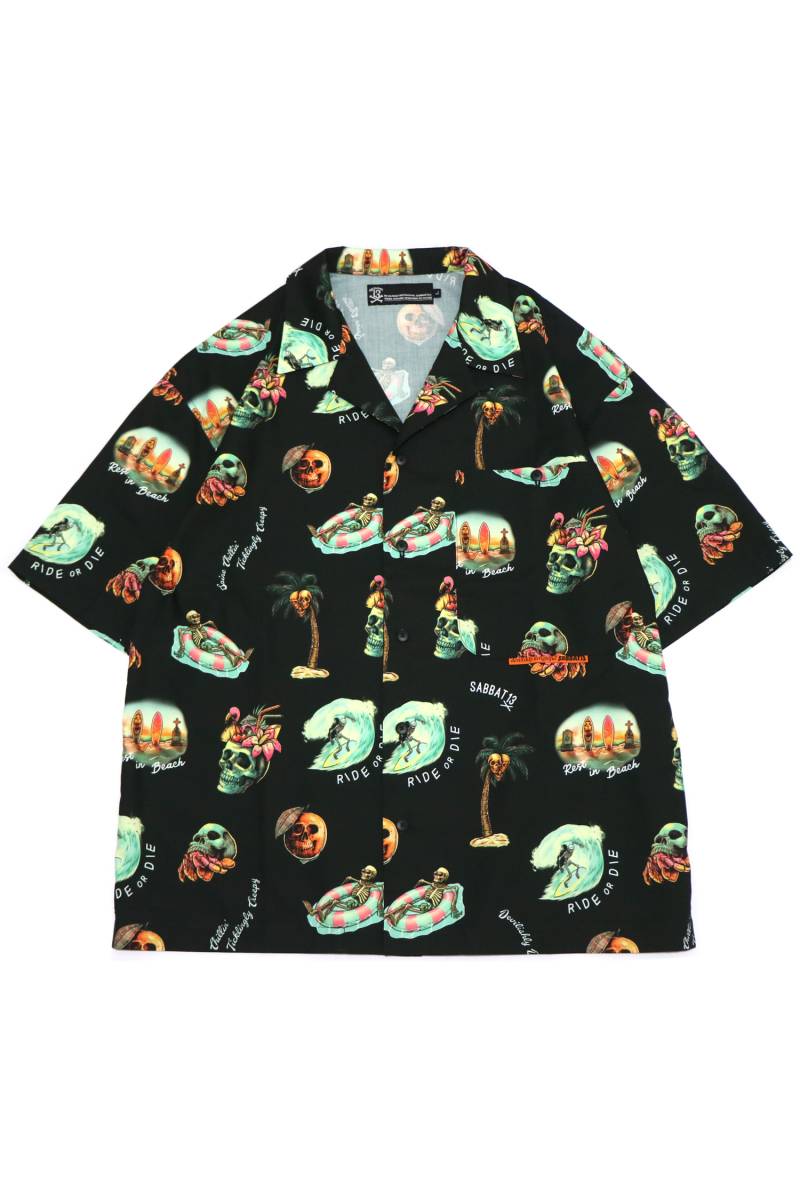 SABBAT13 (サバトサーティーン) VACATION ALOHA SHIRTS - Black