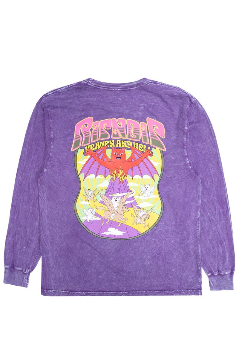 RIPNDIP (リップンディップ) Heaven And Heck Battle Long Sleeve (Purple Mineral Wash)