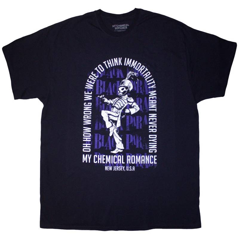 【予約商品】MY CHEMICAL ROMANCE バンドTシャツ ユニセックス: Immortality Arch (Navy Blue)