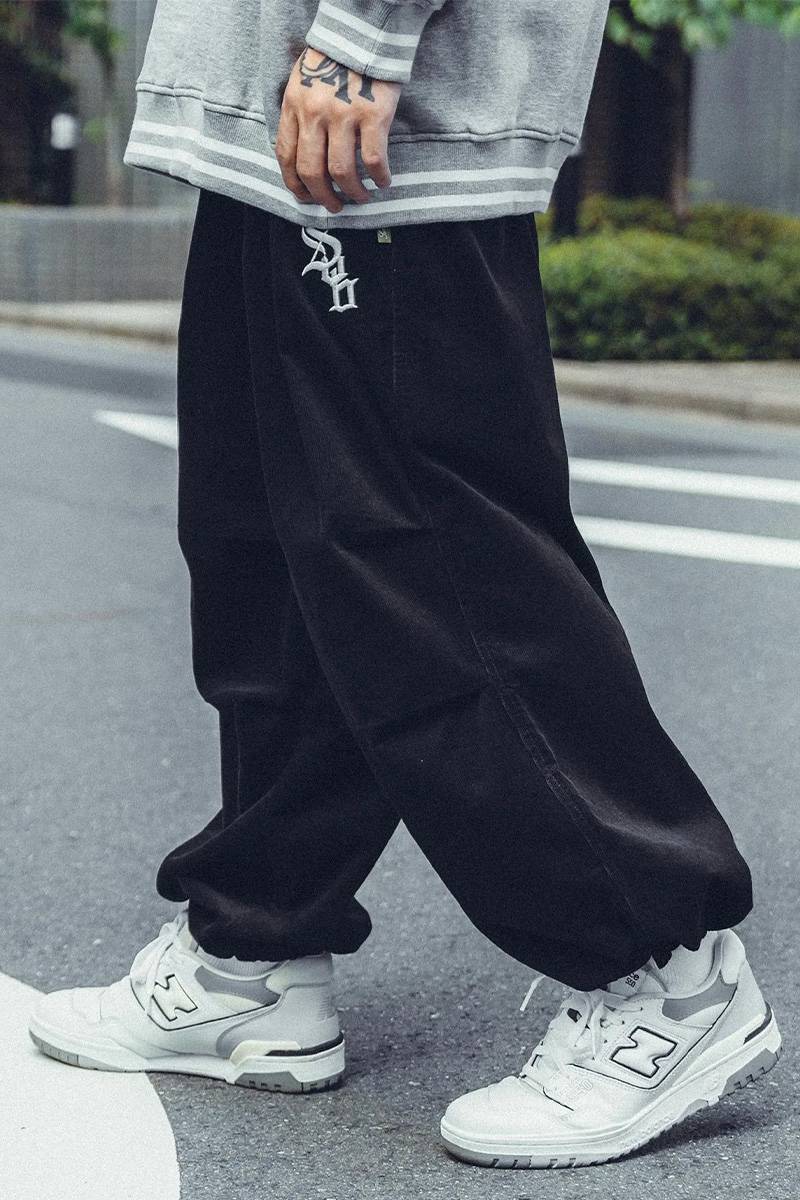 Subciety (サブサエティ) CORDUROY TROUSERS BLACK