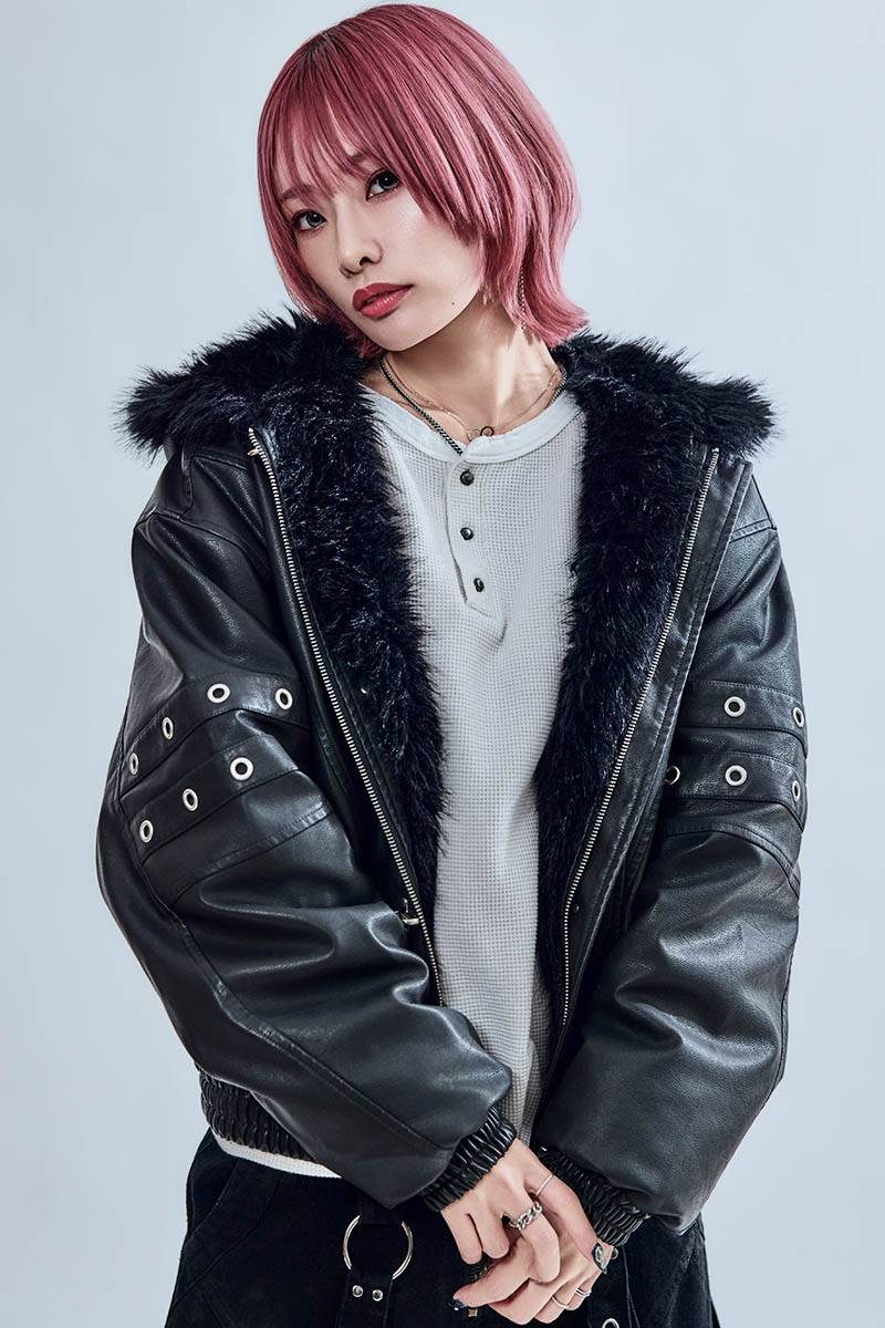 P.N UNDERGROUND (サイコ・ネーション・アンダーグラウンド) リバーシブルPUジャケット - Black