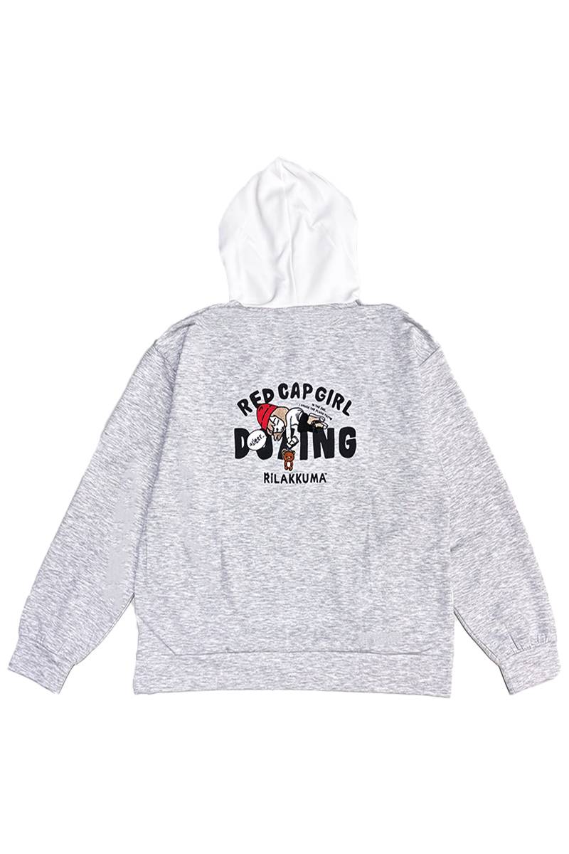 リラックマ×Red Cap Girl (レッド・キャップ・ガール) コラボ・ダンボール配色HOODIE - Ash Gray