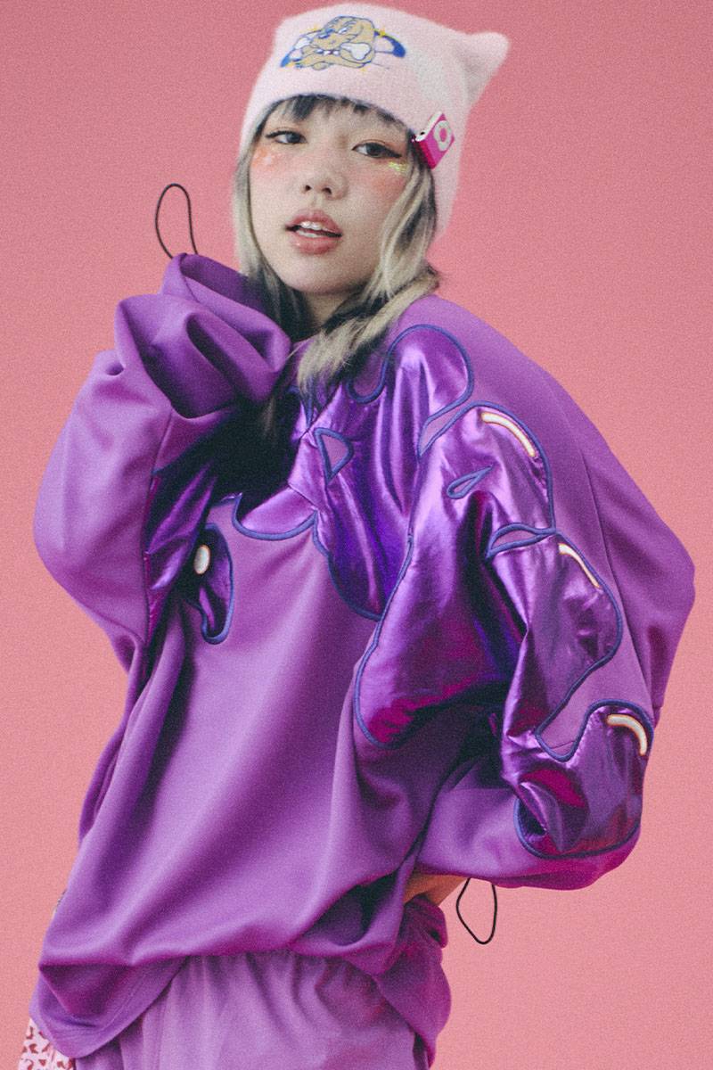 GALFY (ガルフィー) ピッカピカの大萌袖ロンT PURPLE / ロック GALFY (ガルフィー) ピッカピカの大萌袖ロンT PURPLE / ロック