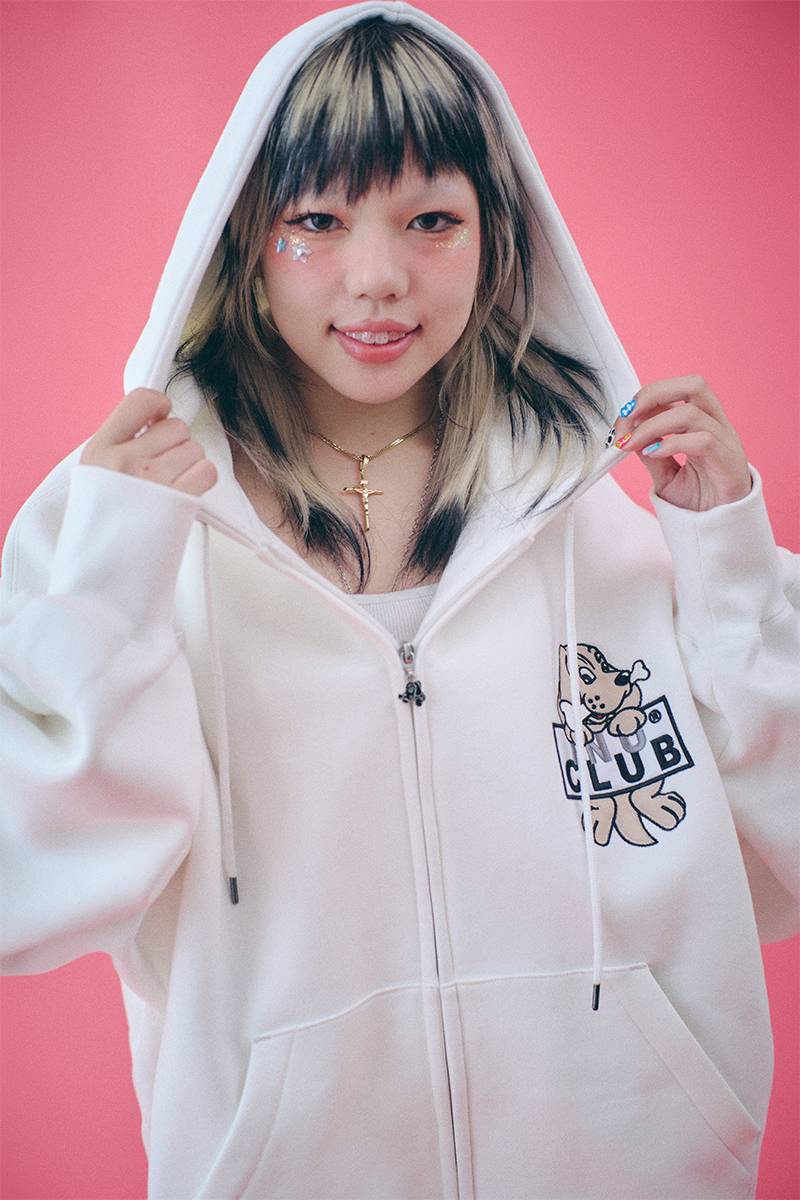 GALFY (ガルフィー) イヌクラブジップパーカー WHITE / ロック GALFY (ガルフィー) イヌクラブジップパーカー WHITE / ロック