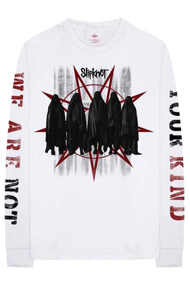 SLIPKNOT UNISEX LONG SLEEVED TEE: SHROUDED GROUP (BACK & ARM PRINT)