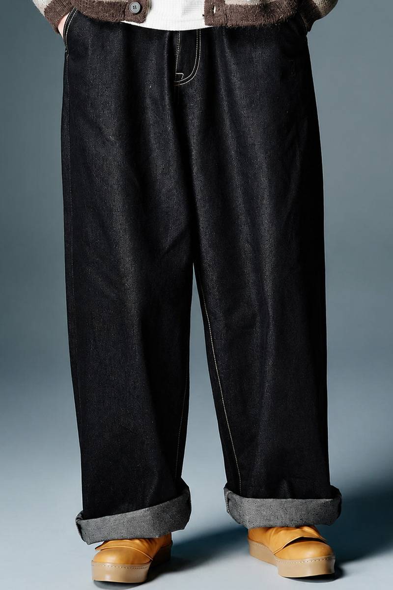 glamb(グラム) Roll Up Baggy Denim / ロールアップバギーデニム - Black