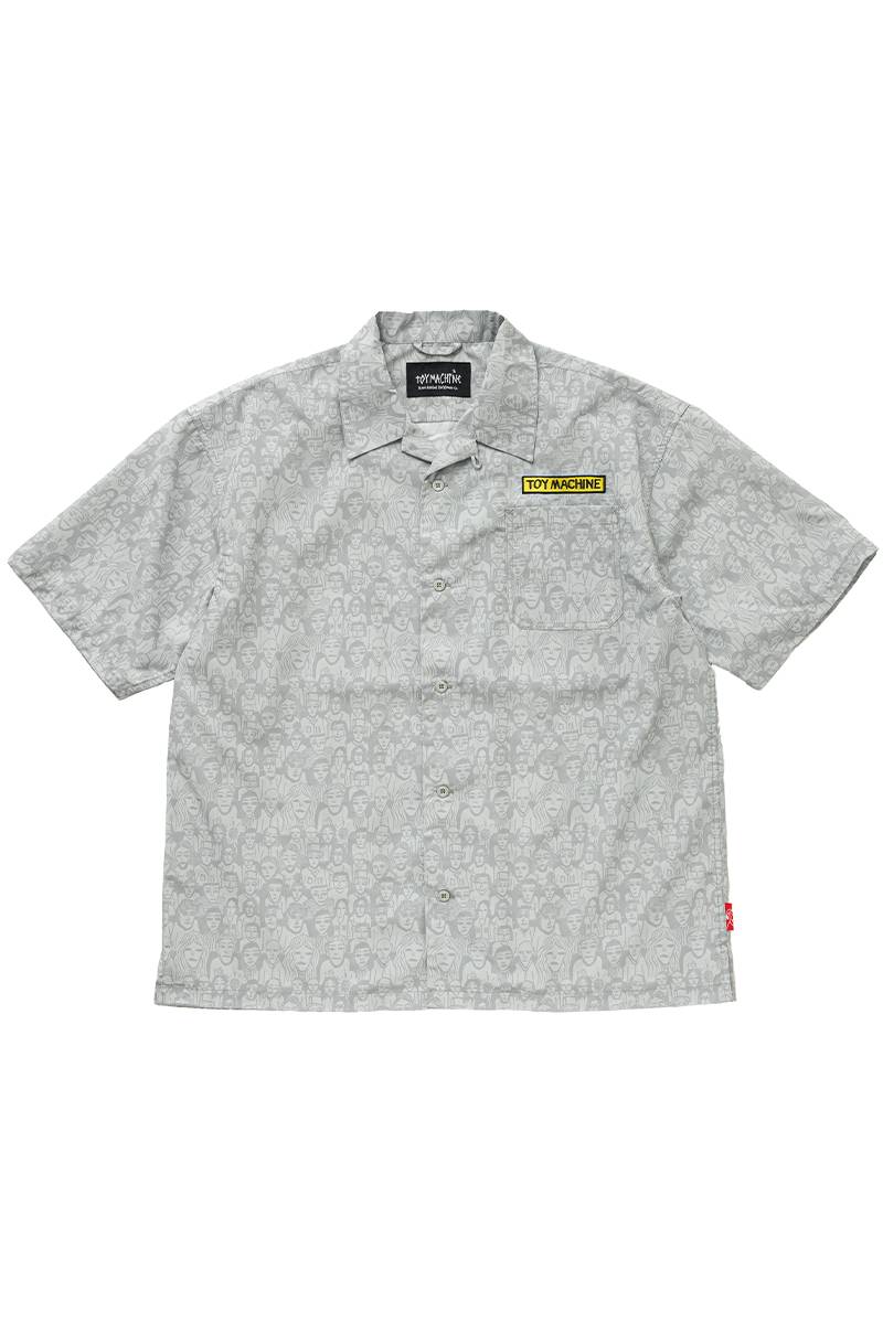 TOY MACHINE (トイ・マシーン) FACE IN THE CROWD DRY SS SHIRTS - L.Gray