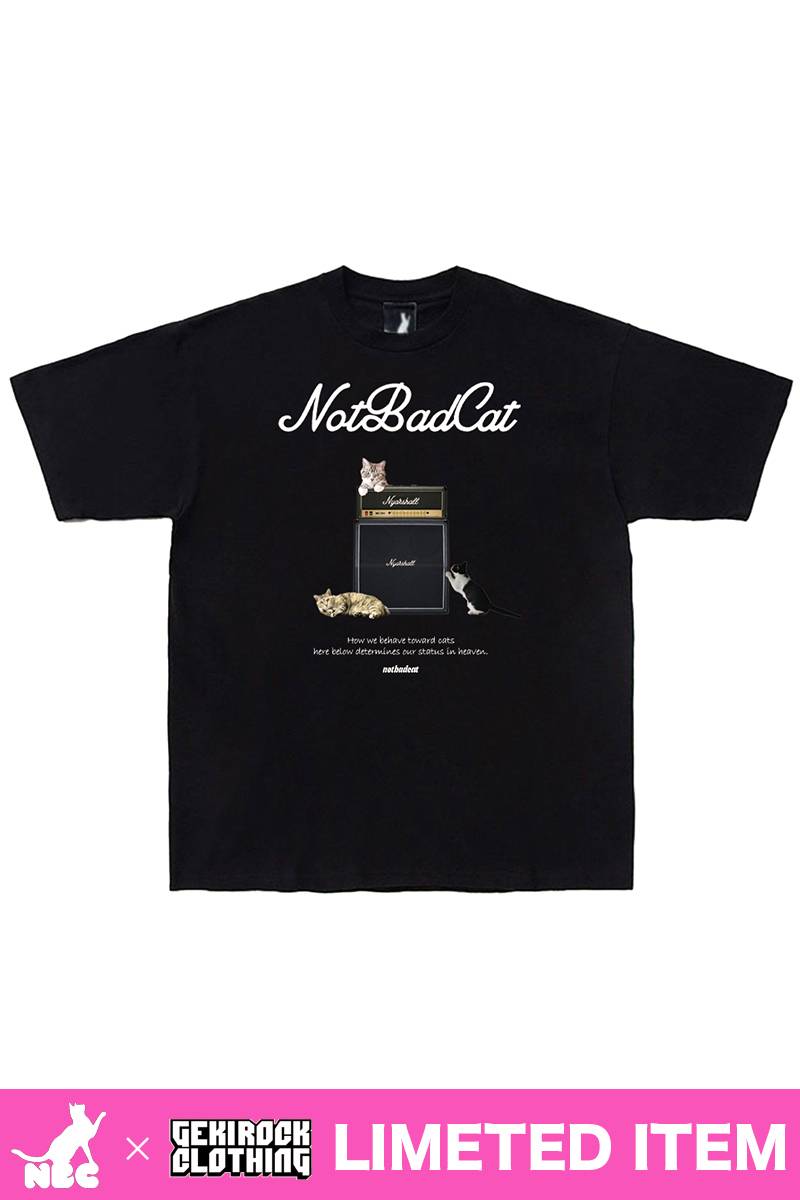 【ゲキクロ限定】NOTBADCAT (ノットバッドキャット) ニャーシャルS/S Tee - Black