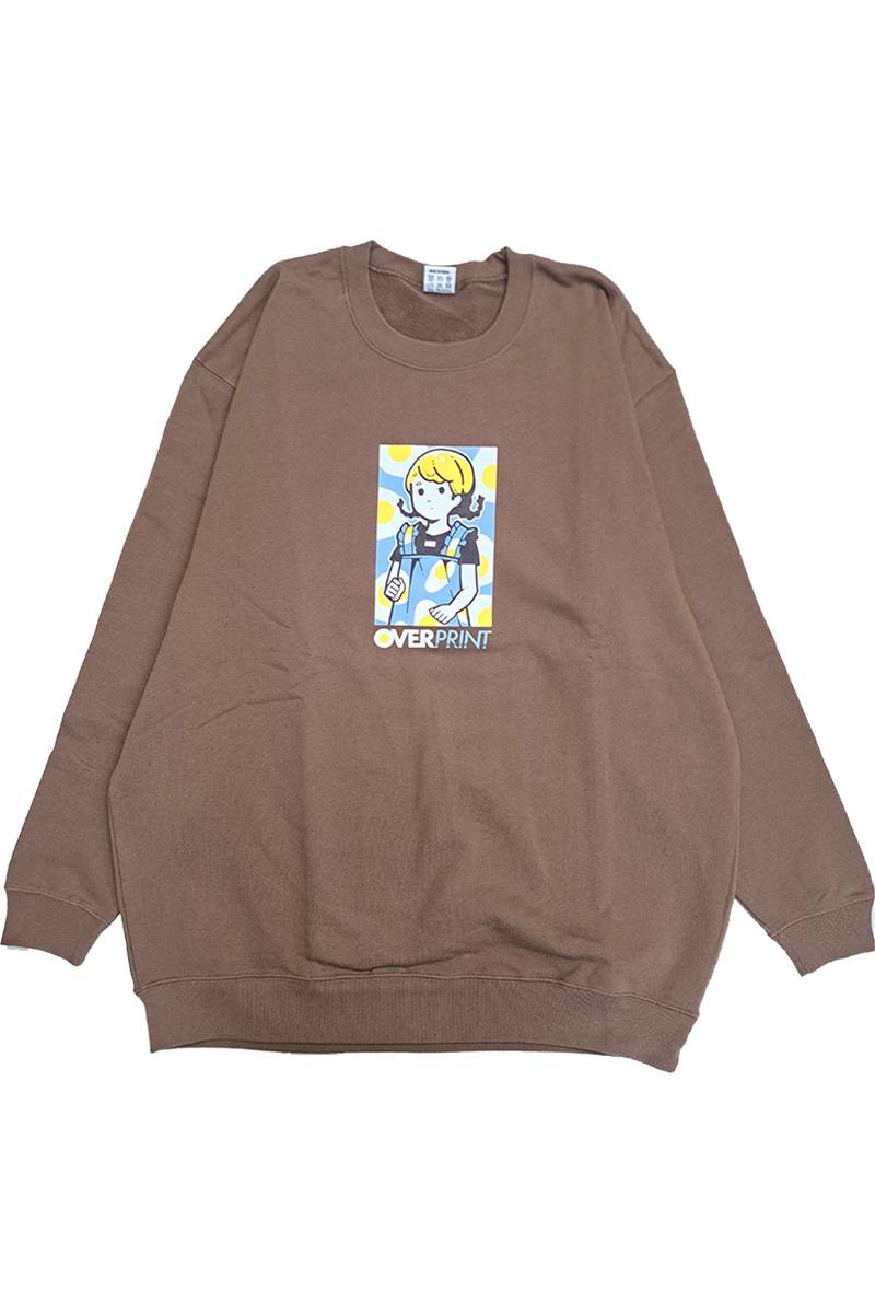 over print (オーバープリント) saneyuki sweatshirts 1 - Brown