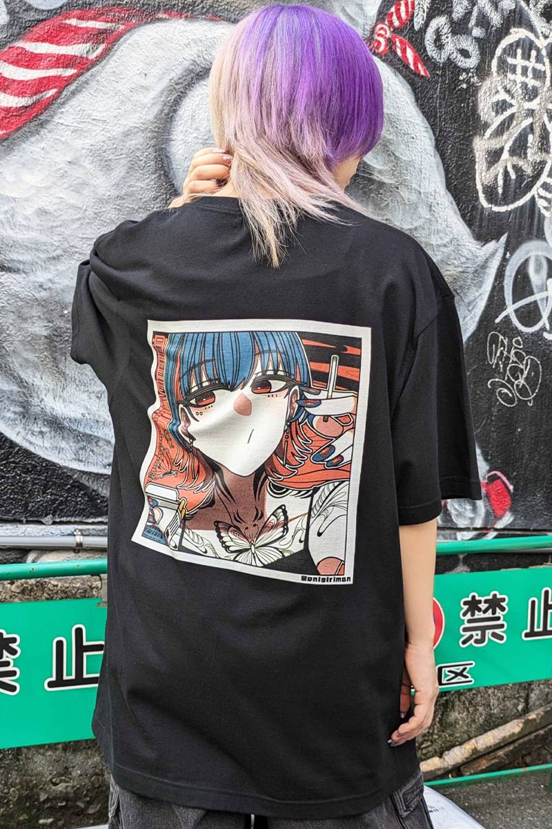 SCENE TOKYO (シーントウキョウ) tattoo girl Tee BLACK