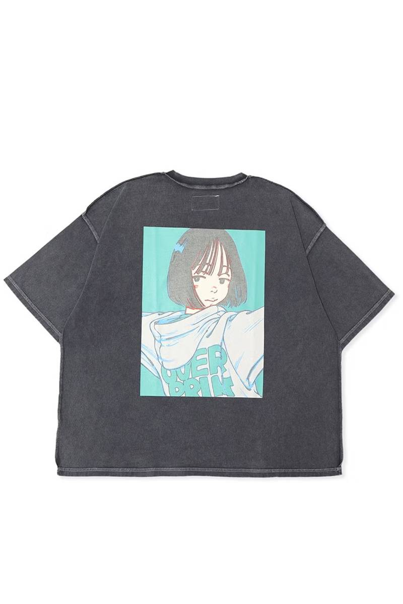 【お問い合わせ商品】over print POP ART pigment Tee Ver:20 GLOW IN THE DARK - Charcoal
