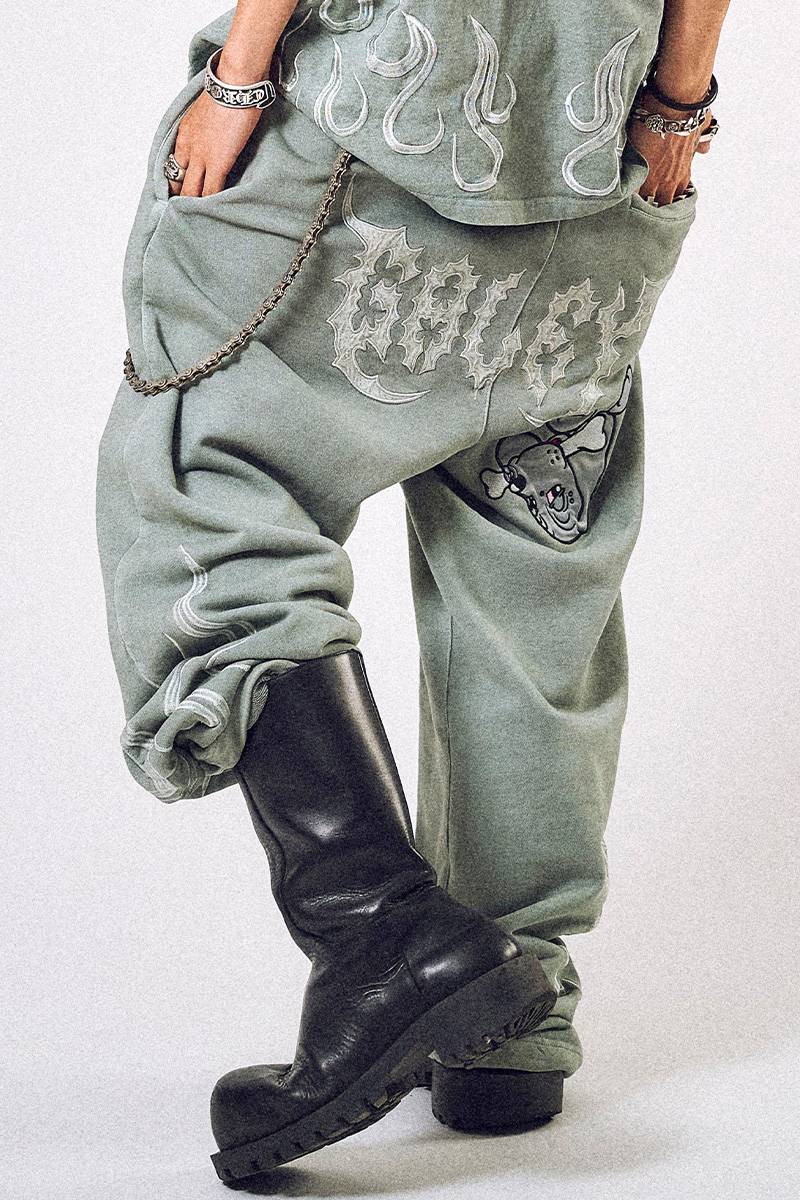 【予約商品】GALFY (ガルフィー) 骨が見えしスウェパン - L.Gray
