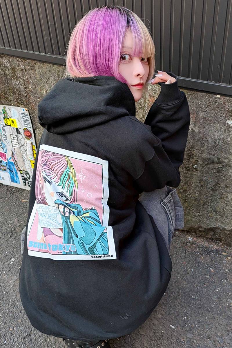 SCENE TOKYO (シーントウキョウ) TYO girl hoodie BLACK