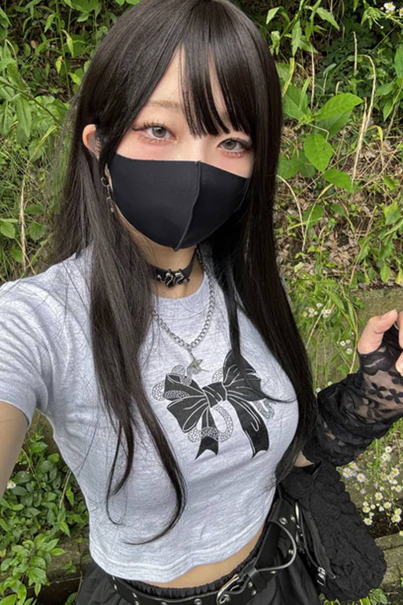 gibous (ギボス) ribbon snake tops gray