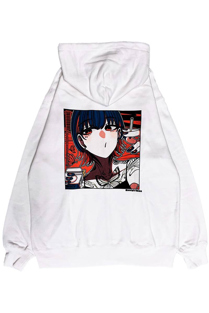 SCENE TOKYO (シーントウキョウ) tattoo girl zip hoodie - White