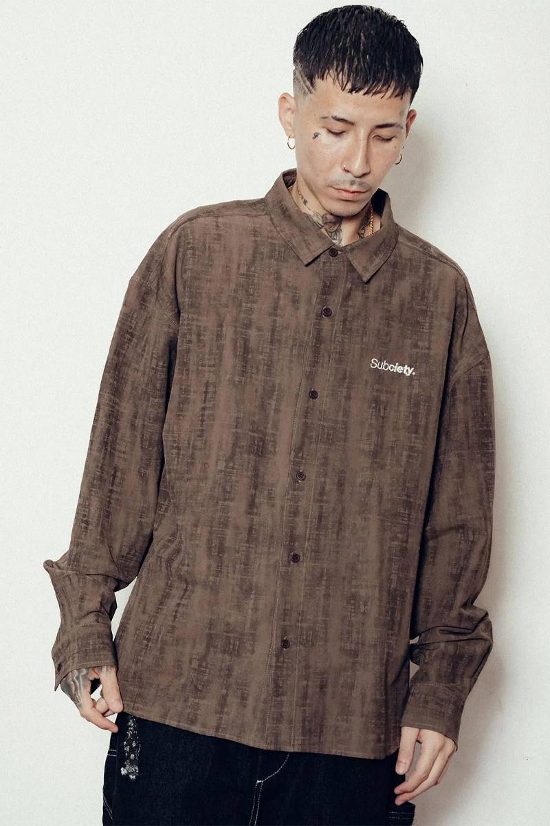 Subciety (サブサエティ) Blurred shirt - Brown