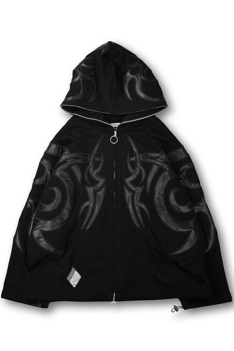 予約商品】GALFY (ガルフィー) 部族系ダブダブパーカー BLACK 予約商品】GALFY (ガルフィー) 部族系ダブダブパーカー BLACK