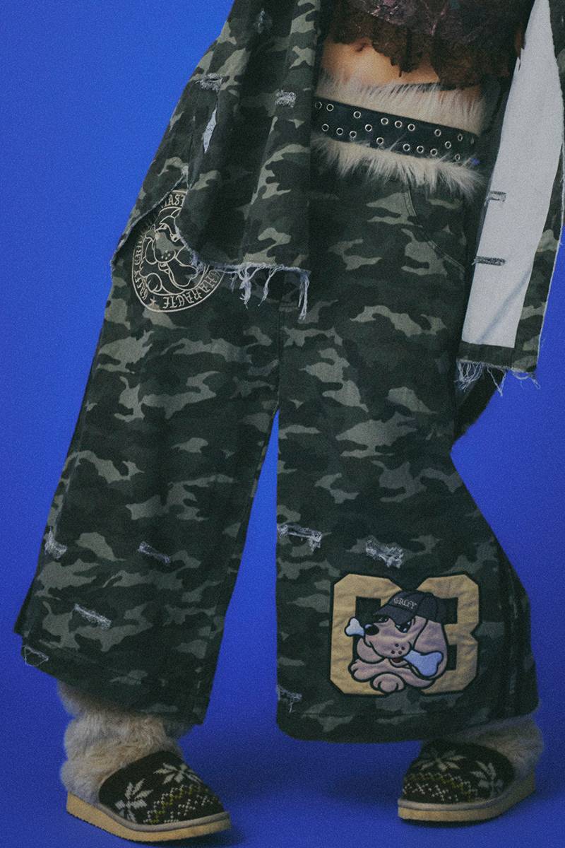 GALFY（ガルフィー） カモフラかも？デカパンショーツ - GREEN CAMO