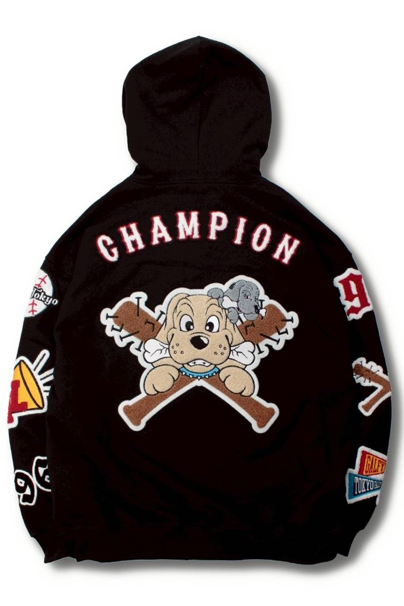 【予約商品】GALFY(ガルフィー)復活わんわん大学パーカー - Black