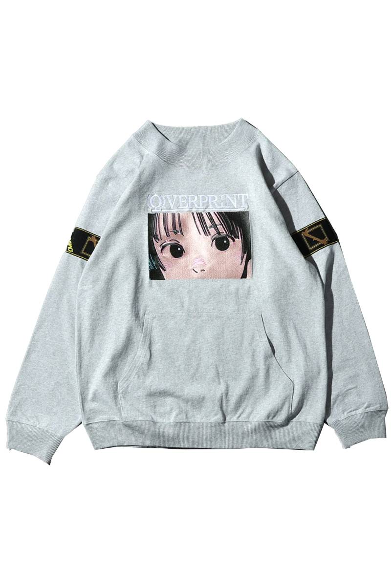 over print (オーバープリント) EYES sweat like LS Tee - Ash Heather gray