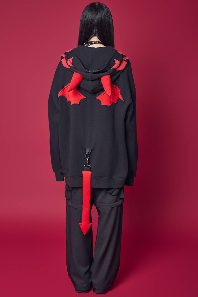 PSYCHO NATION(サイコネーション) デビルZIPパーカー BLACKxRED PSYCHO NATION(サイコネーション) デビルZIPパーカー BLACKxRED