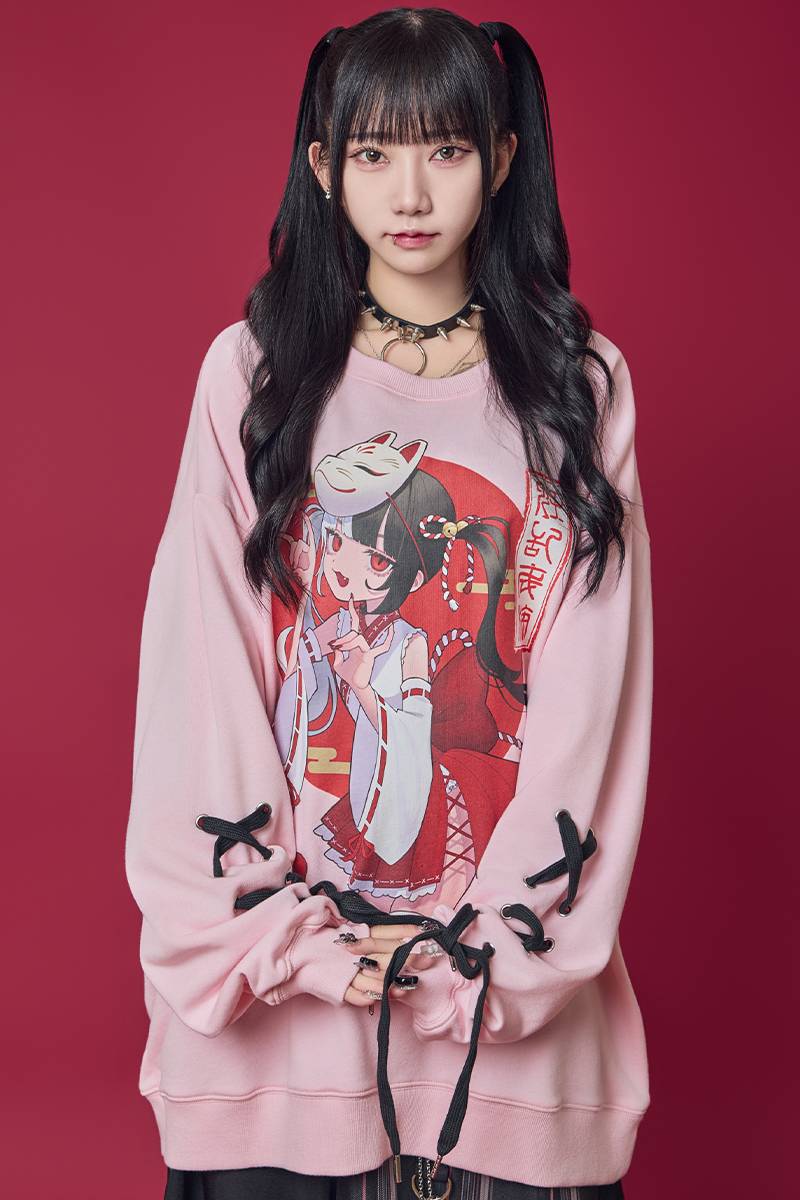 寝田ルネ×PSYCHO NATION(サイコネーション) 巫女トレーナー PINK