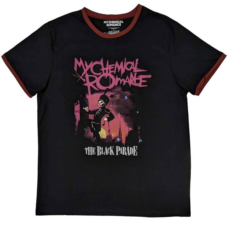 【予約商品】MY CHEMICAL ROMANCE Unisex Ringer バンドTシャツ: March (Black)